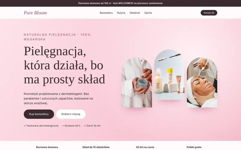 Przykładowa strona: Sklep kosmetyczny
